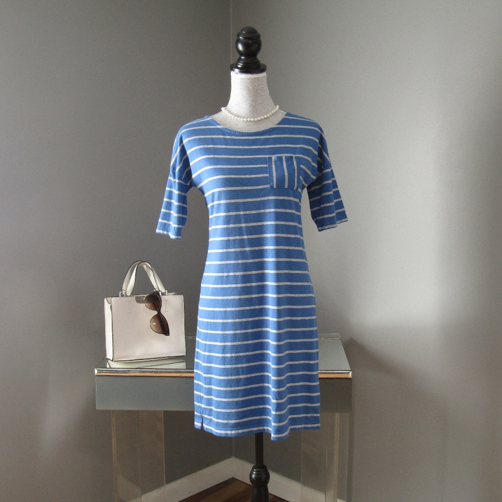 Tommy Hilfiger Blue & Gray Striped Dress XS